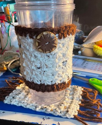 CROCHET CUP WARMER and COASTER - image3